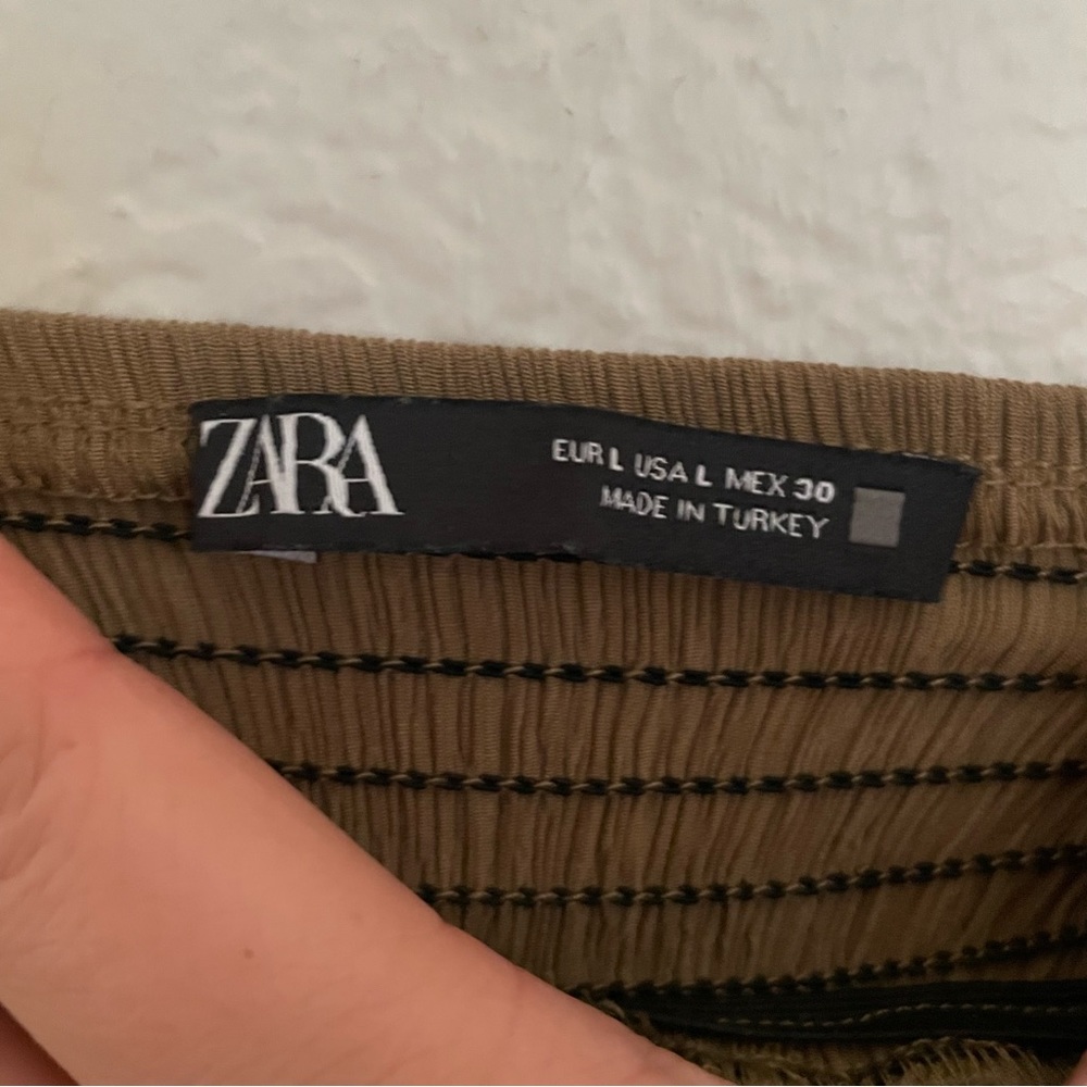 Zara Studded Mini Dress Light Khaki - Picture 5 of 5
